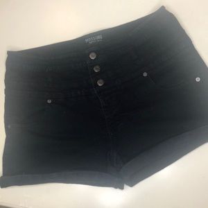 Mossimo high waisted stretch black denim shorts 18